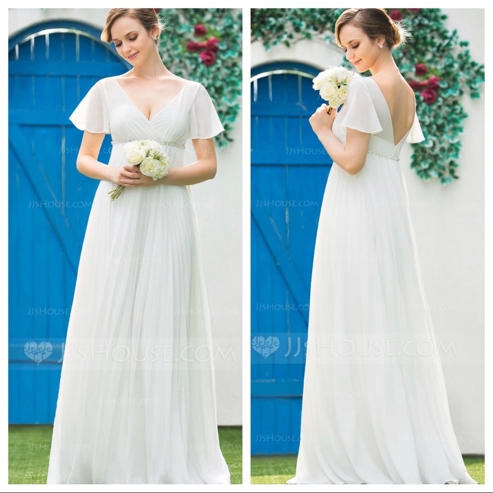 JJ’s House Empire Chiffon Ivory wedding dress